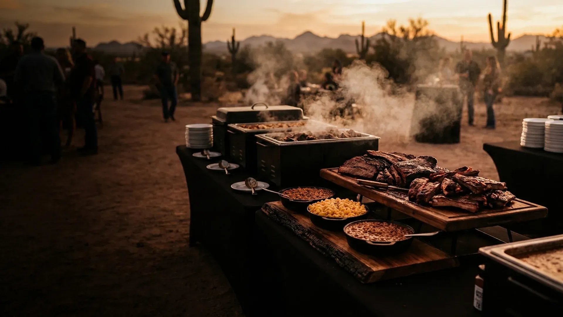BBQ catering buffet at a Goodyear, AZ event