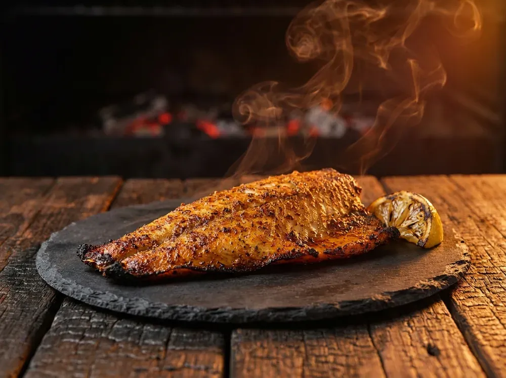 Golden seasoned smoked catfish fillets